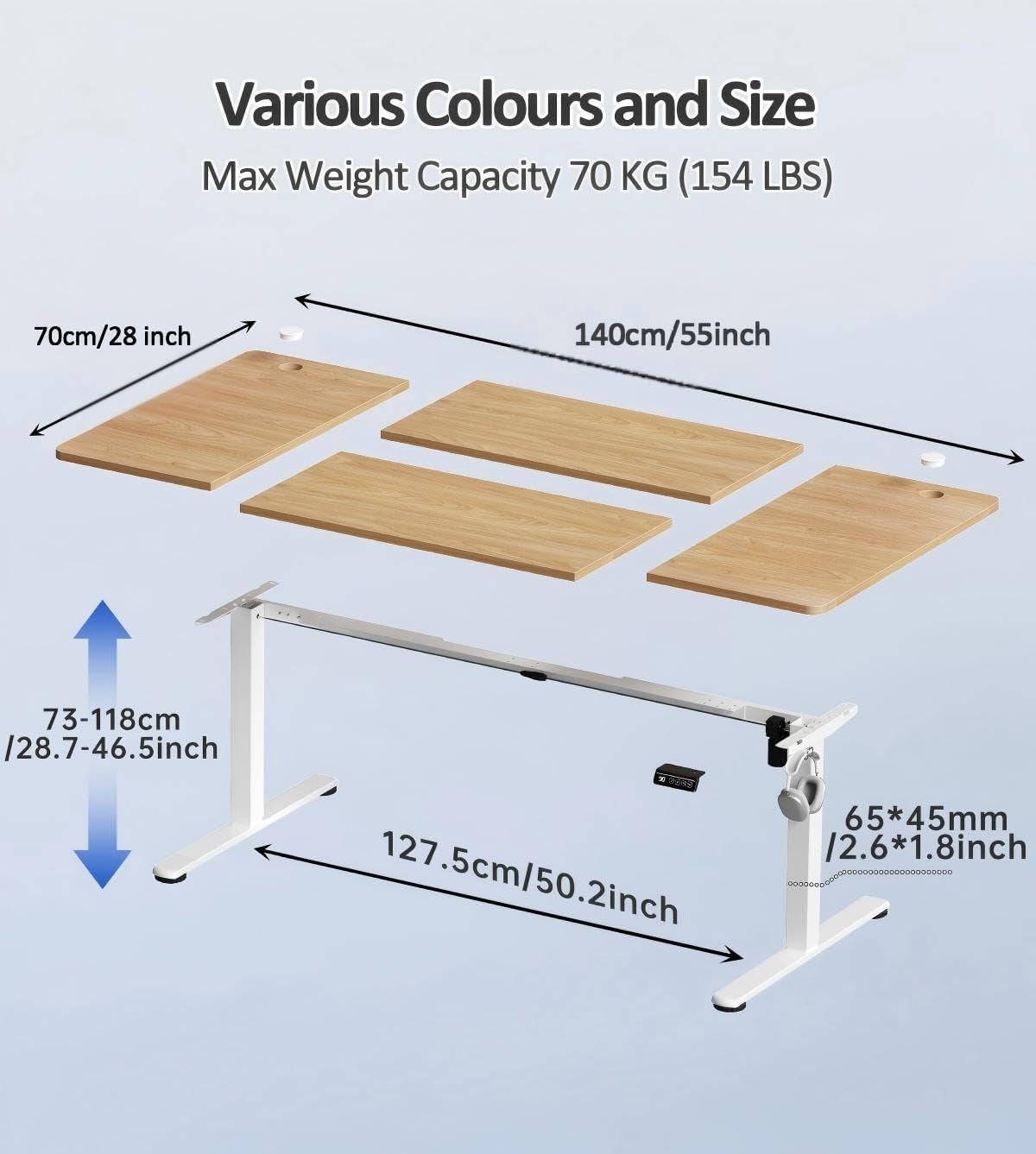 Electric Standing Desk 140x70cm