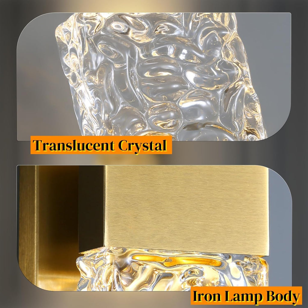 Gold LED Crystal Wall Lights