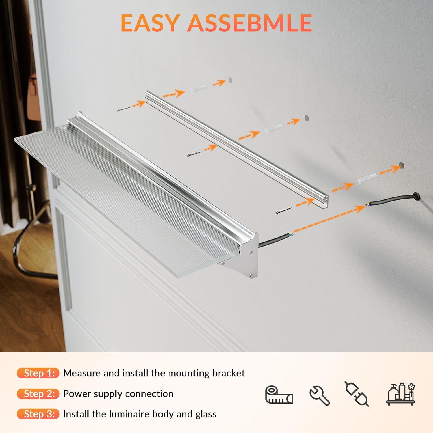 Floating Shelf with LED Lights