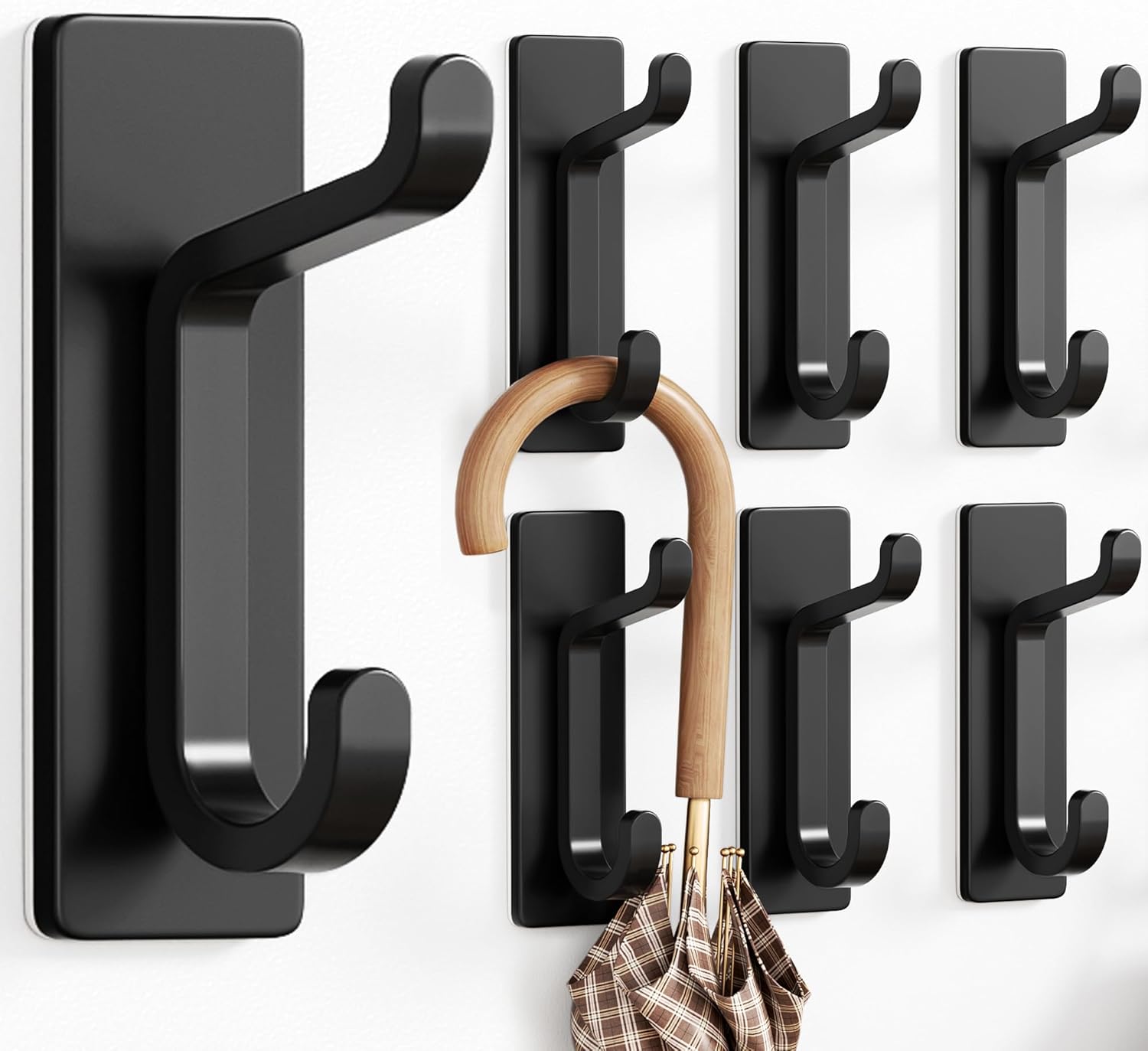 6-Pack Stick on Hooks for Hanging